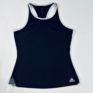 Women's Adidas Racerback Tank Top, Black with White Trim, Size Medium